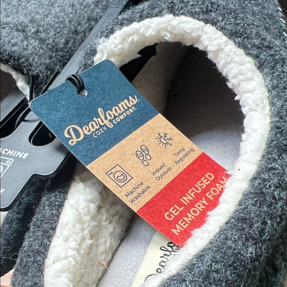 Dearfoams Women’s NWT Charcoal Slippers - Picture 6 of 6